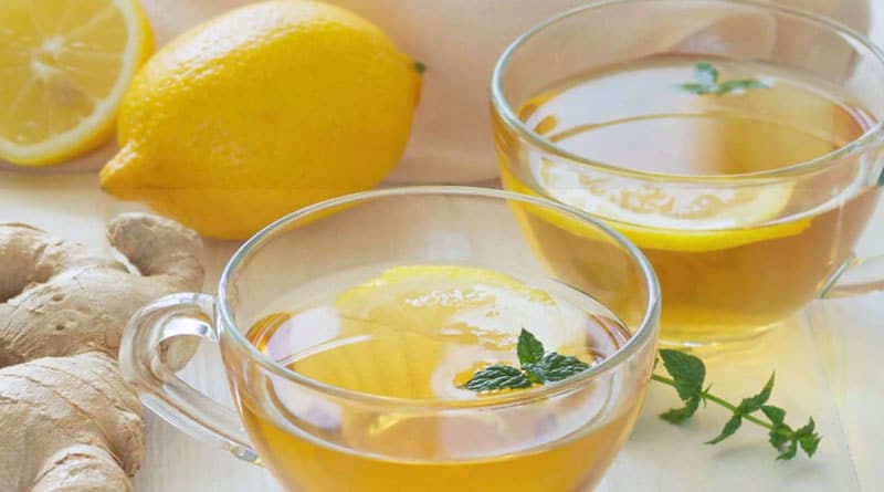 lemon ginger green tea for skin health